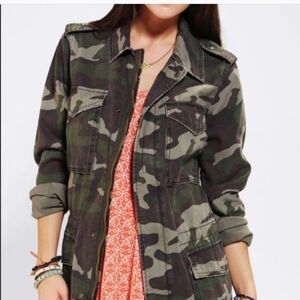 Ecote Jacket X SMALL Green Brown Camo Camouflage Outdoors Cargo Utility Coat